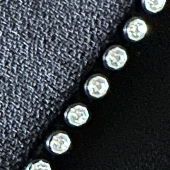 CRISCIONE NY Vintage 80s Double Breasted Black Blazer Glam Silver Rhinestone M - Picture 15 of 17